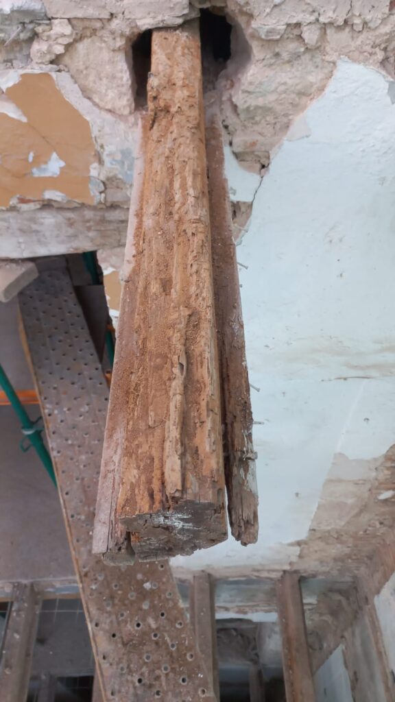 SOS Madera Rehabilitación de vigas estructurales en calle Espartero Valencia
