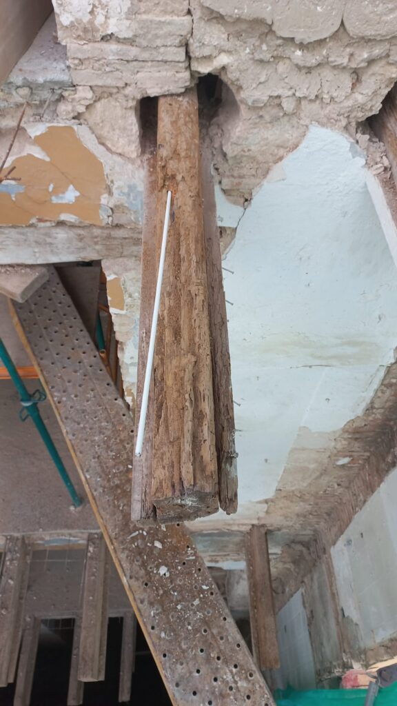 SOS Madera Rehabilitación de vigas estructurales en calle Espartero Valencia